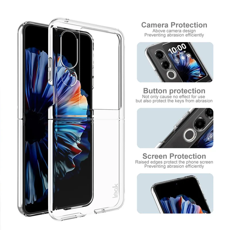 IMAK Crystal Case II Pro für ZTE nubia Flip2 5G Hülle Transparent PC Handyhülle (Obere Abdeckung+Untere Abdeckung)