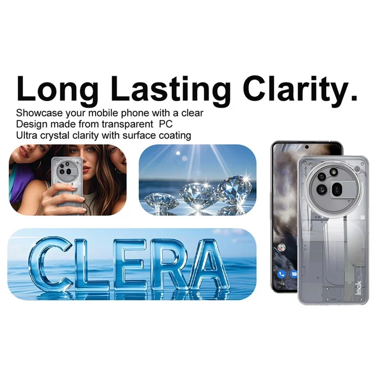 IMAK Crystal Case II Pro for Nothing Phone (3a) Pro Case Clear PC Protective Phone Cover
