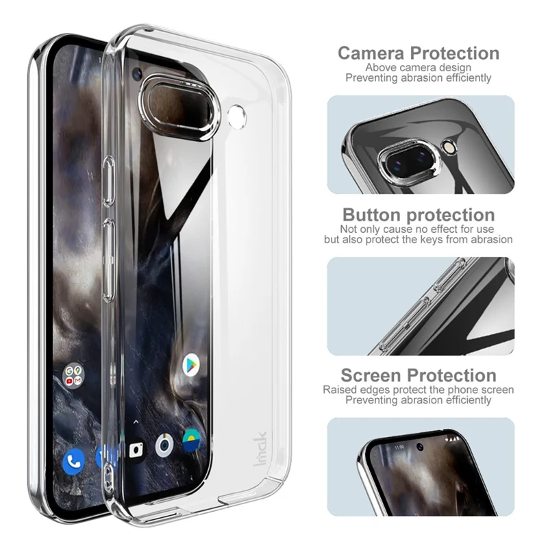 IMAK Crystal Case II Pro for Google Pixel 9a Case Clear PC Protective Phone Cover