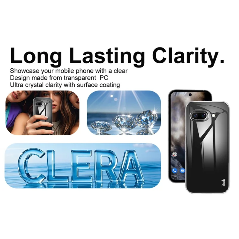 IMAK Crystal Case II Pro for Google Pixel 9a Case Clear PC Protective Phone Cover