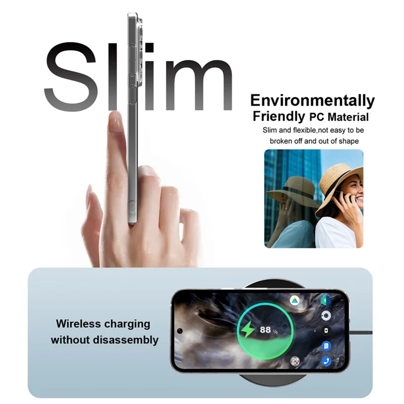 IMAK Crystal Case II Pro for Google Pixel 9a Case Clear PC Protective Phone Cover