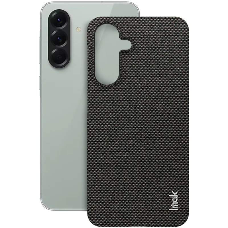 IMAK Ruiyi Series for Samsung Galaxy A56 5G Case Fabric Texture Leather+PC Phone Back Cover - Black