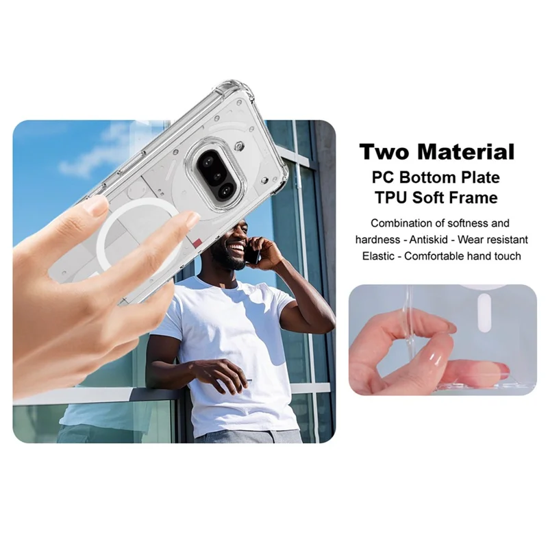 IMAK For Nothing Phone (3a) Case Magnetic Case Shockproof PC TPU Clear Phone Cover