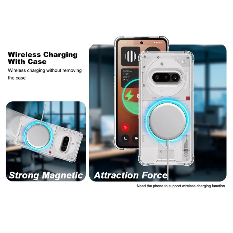 IMAK For Nothing Phone (3a) Case Magnetic Case Shockproof PC TPU Clear Phone Cover