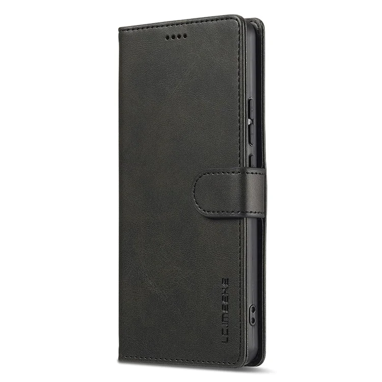 LC.IMEEKE Per Xiaomi Redmi Note 14 4G (164,84 mm) Cover in Pelle di Vitello con Texture, Portafoglio Supporto per Telefono - Nero
