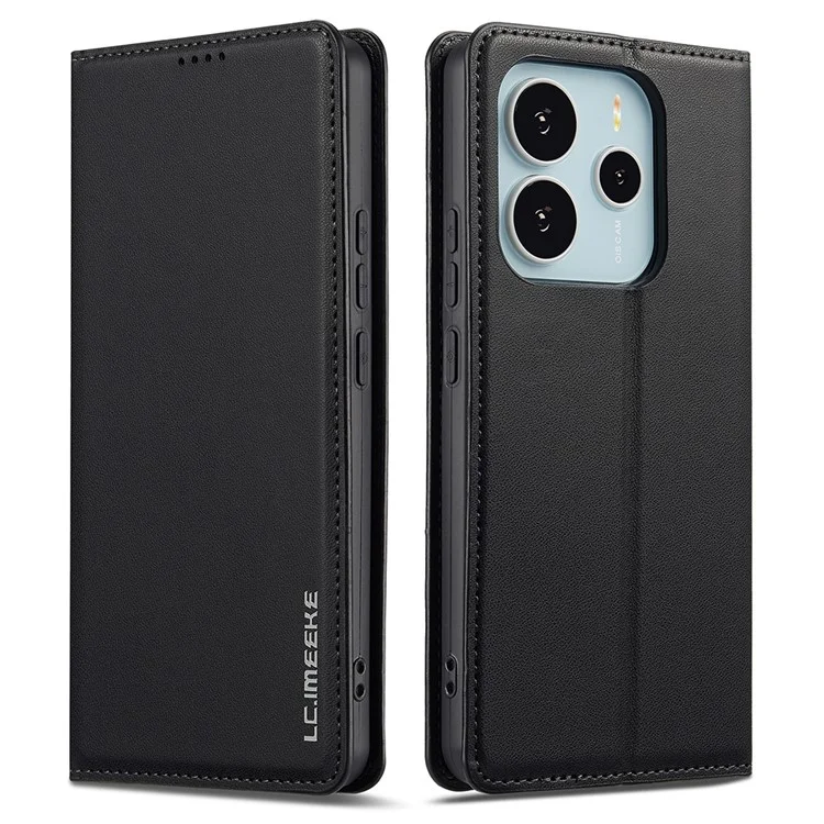 LC.IMEEKE Serie L1 per Xiaomi Redmi Note 14 4G (164,84 mm) Cover in Pelle Sintetica con Portafoglio e Supporto Protettiva per Telefono - Nero