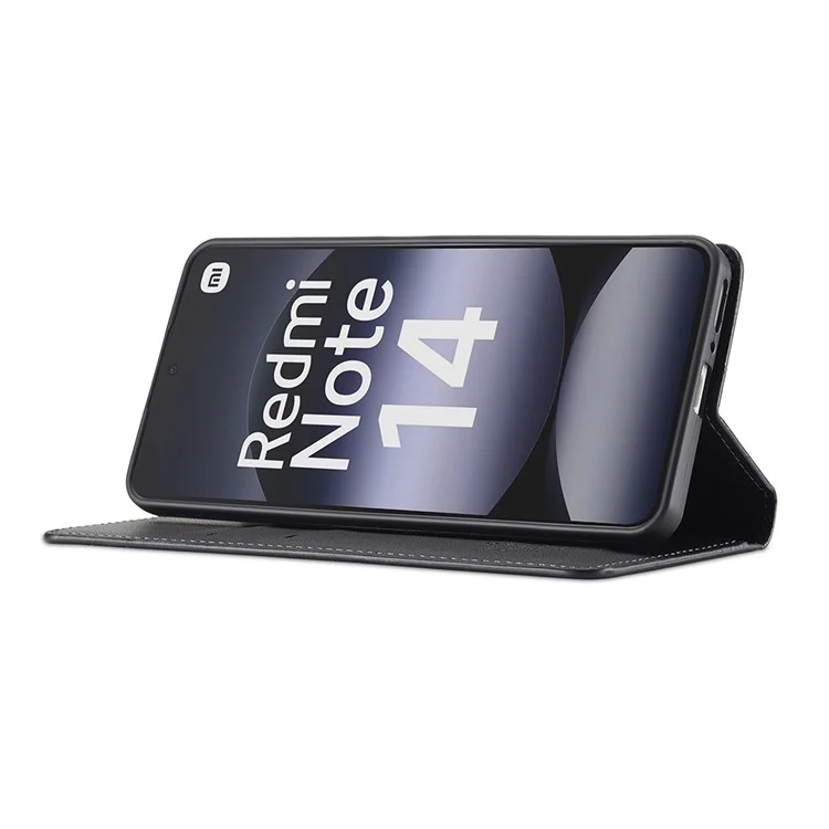 LC.IMEEKE Serie L1 per Xiaomi Redmi Note 14 4G (164,84 mm) Cover in Pelle Sintetica con Portafoglio e Supporto Protettiva per Telefono - Nero
