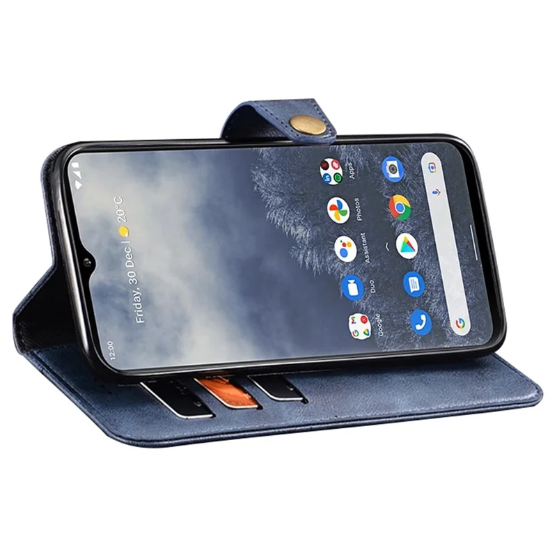IDEWEI For Nokia G60 5G Multifunction Wallet Stand Phone Cover Anti-Scratch Fine Texture PU Leather Cell Phone Case - Blue