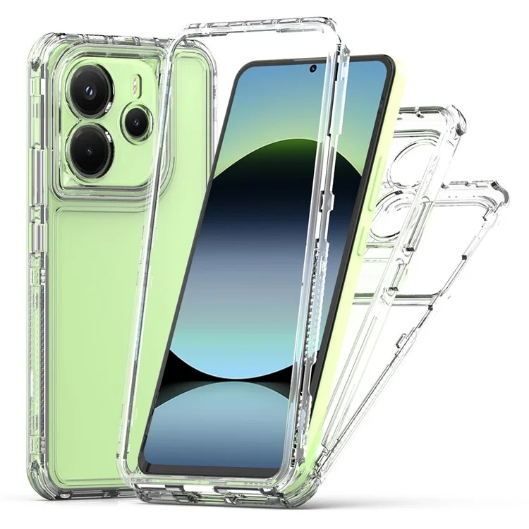 For Xiaomi Redmi Note 14 4G (163.25mm) Case 3 in 1 Detachable Anti Drop Clear PC + TPU Phone Back Cover