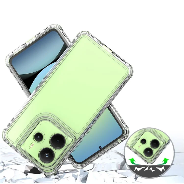 For Xiaomi Redmi Note 14 4G (163.25mm) Case 3 in 1 Detachable Anti Drop Clear PC + TPU Phone Back Cover