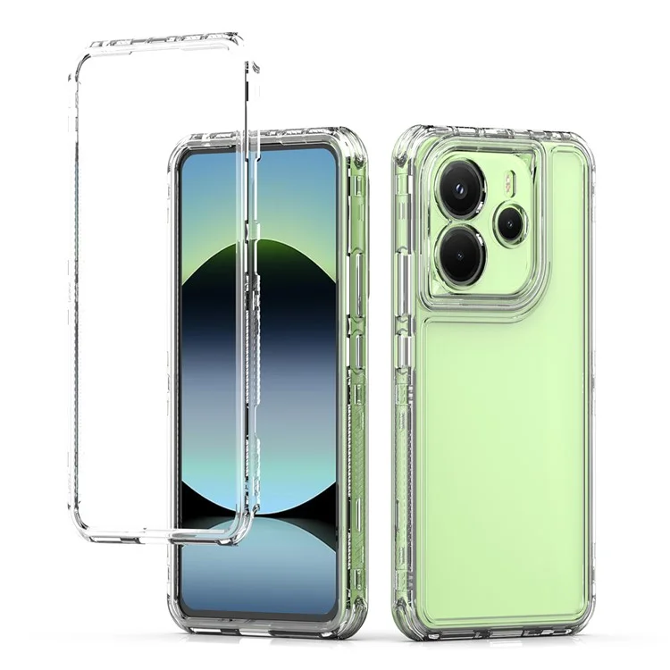 For Xiaomi Redmi Note 14 4G (163.25mm) Case 3 in 1 Detachable Anti Drop Clear PC + TPU Phone Back Cover