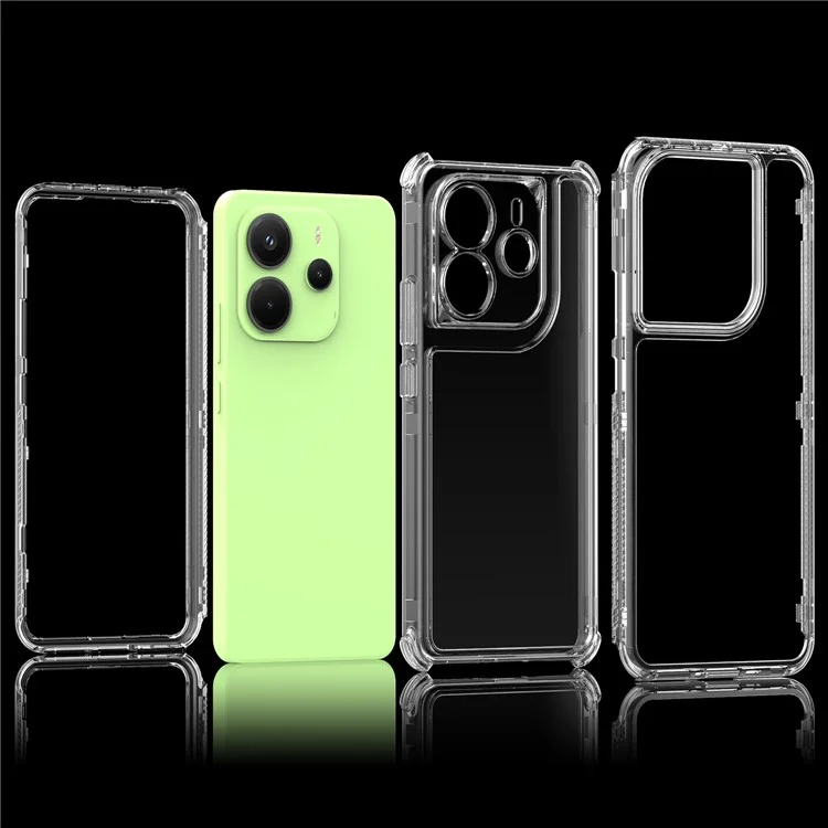 For Xiaomi Redmi Note 14 4G (163.25mm) Case 3 in 1 Detachable Anti Drop Clear PC + TPU Phone Back Cover