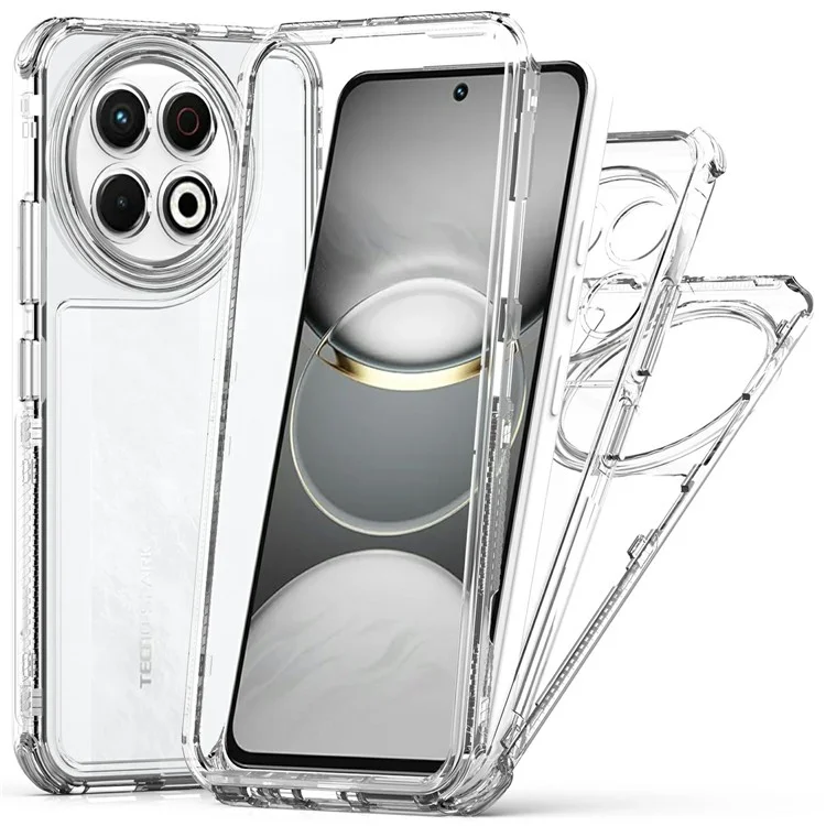 Capa para TECNO Spark 30 Pro 4G Capinha 3 em 1 Destacável Anti-Queda Transparente PC + TPU Proteção de Celular