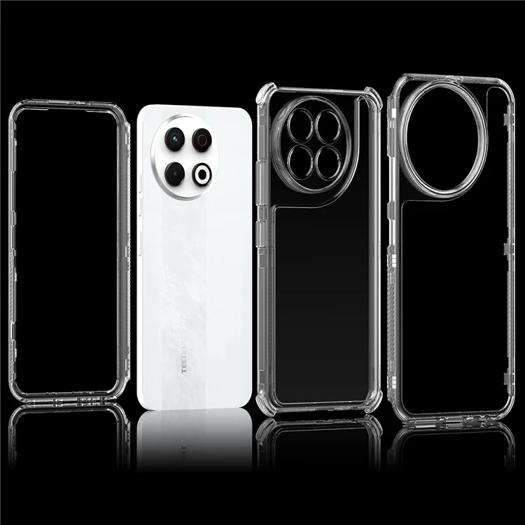 Capa para TECNO Spark 30 Pro 4G Capinha 3 em 1 Destacável Anti-Queda Transparente PC + TPU Proteção de Celular