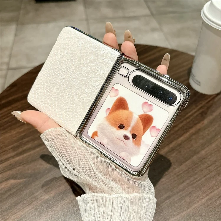 Per Huawei Pura X Case Cornice elettroplaccata in Pelle PU + PC Cover Slim Antiurto - Texture Coccodrillo
