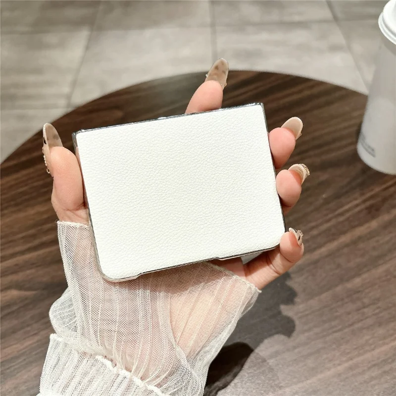 For Huawei Pura X Case Electroplated Frame PU Leather + PC Slim Shockproof Cover - Litchi Texture