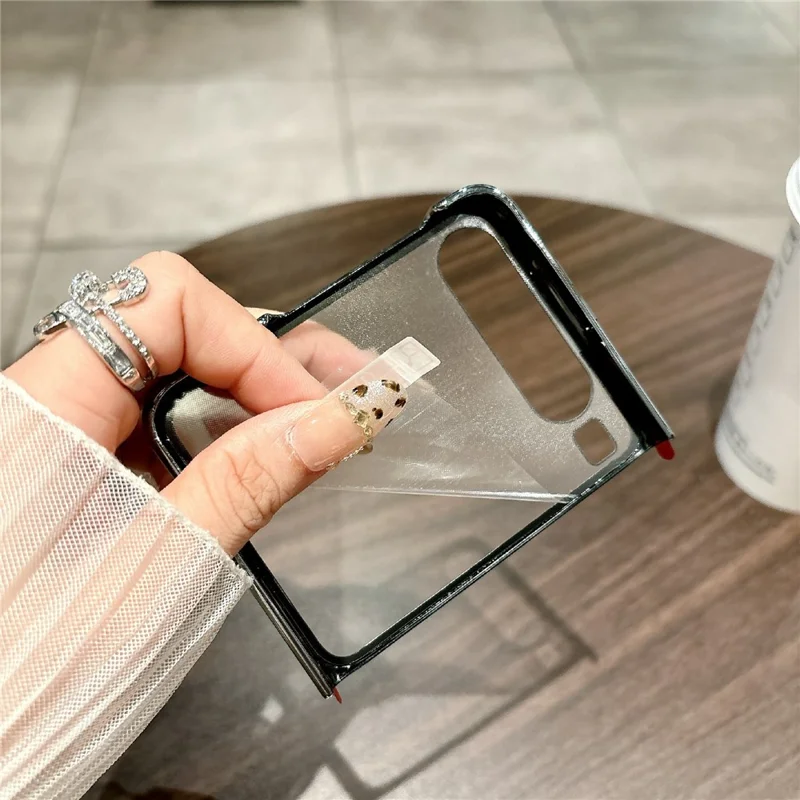 For Huawei Pura X Case Electroplated Frame PU Leather + PC Slim Shockproof Cover - Litchi Texture