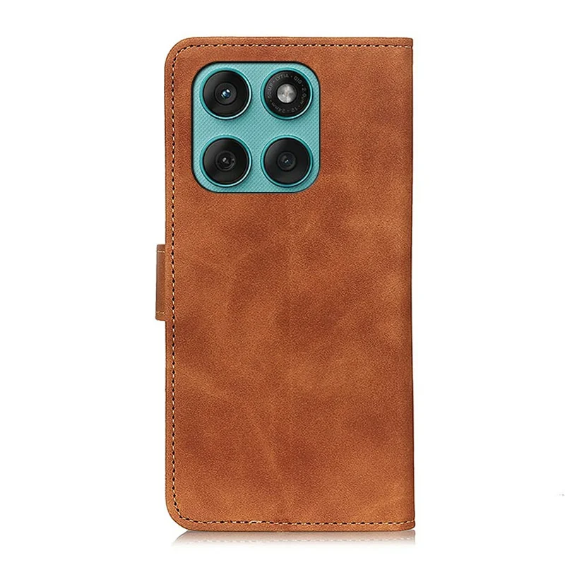 KHAZNEH For Motorola Edge 60 5G / 60 Fusion 5G / 60 Pro 5G Case PU Leather Retro Texture Phone Cover - Brown