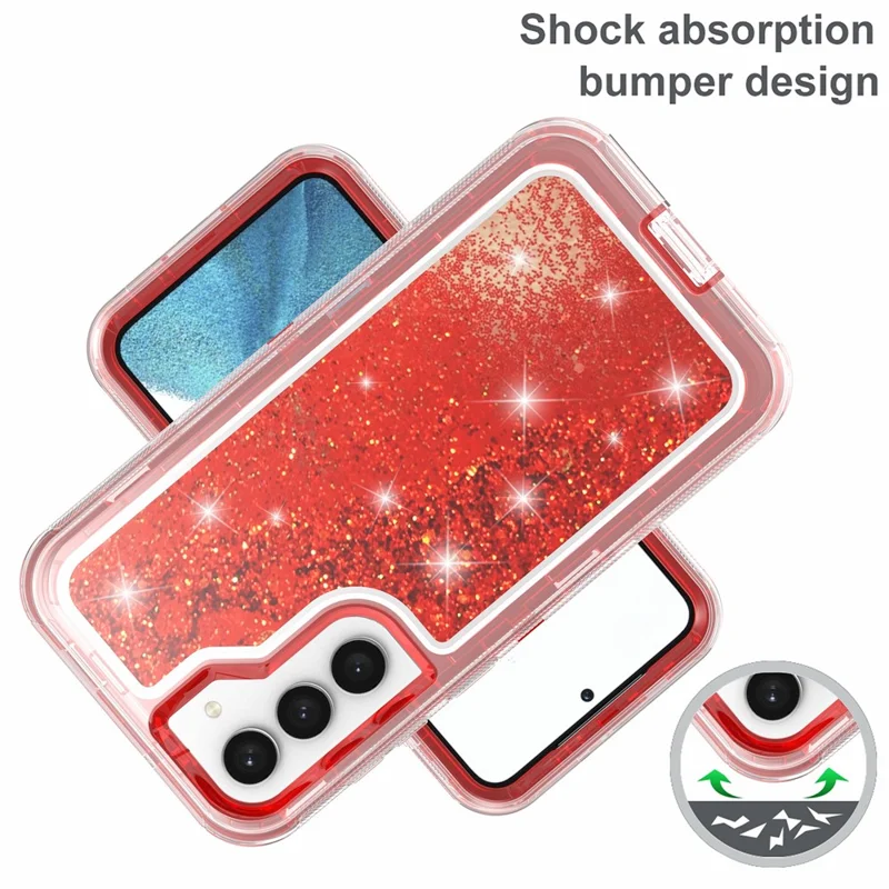Funda para Samsung Galaxy S23 Antigolpes Desmontable 2 en 1 TPU + PC Carcasa de Móvil con Efecto Arenas Movedizas - Rojo