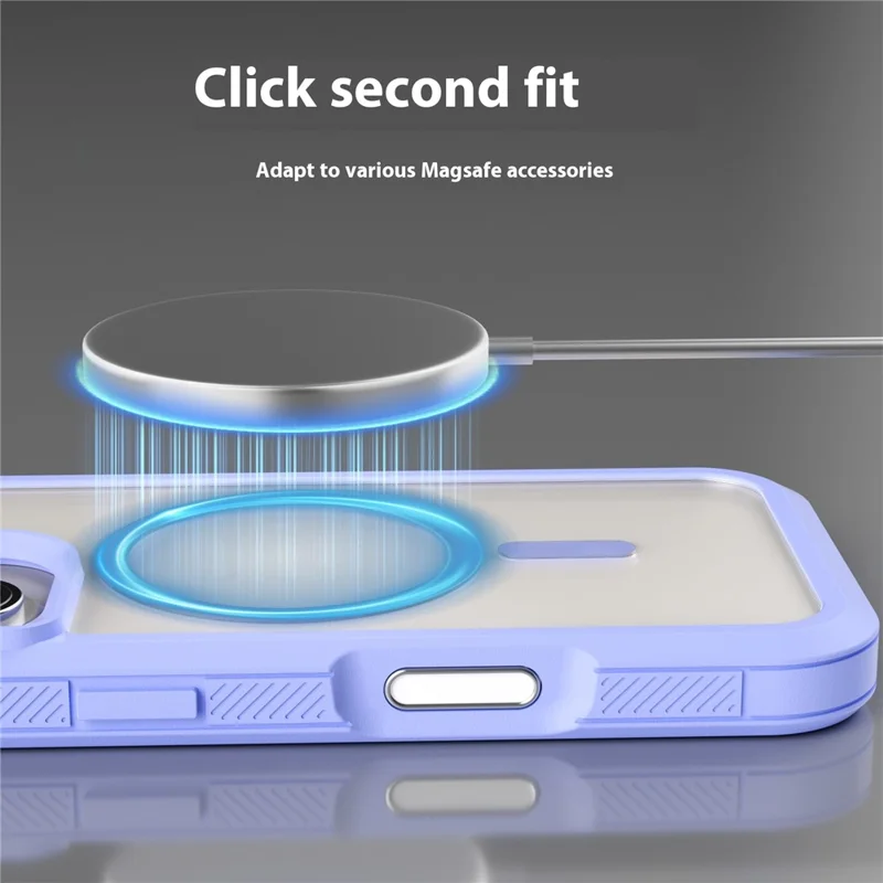 For iPhone 16 Plus Magnetic Case Translucent Detachable 2 in 1 TPU + PC Shockproof Phone Cover - Light Purple