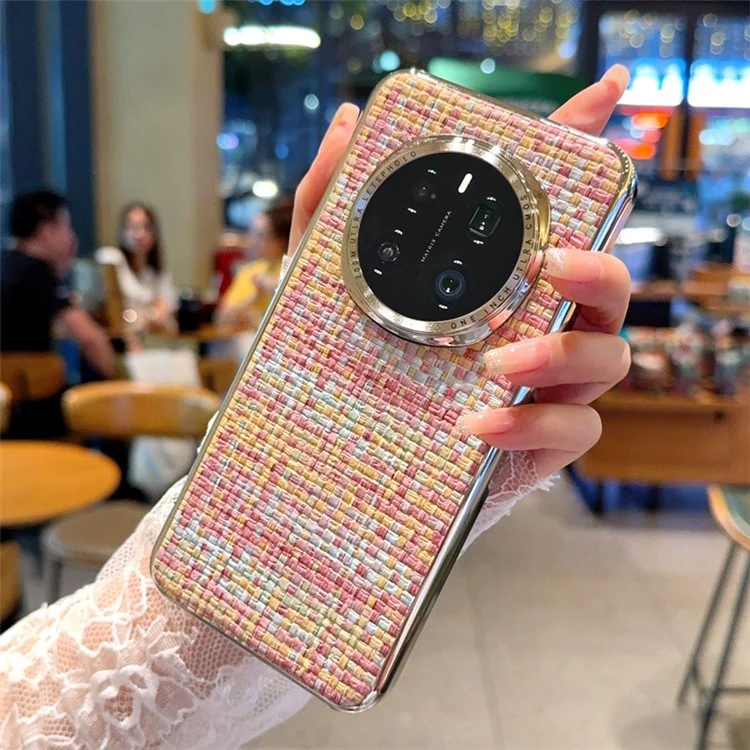 Étui For Honor Magic7 Pro 5G Électropoli Bord Argenté Texture Tissée Cuir PU + Coque de Téléphone PC - Coloré