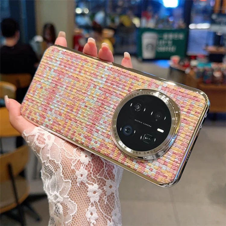 Étui For Honor Magic7 Pro 5G Électropoli Bord Argenté Texture Tissée Cuir PU + Coque de Téléphone PC - Coloré