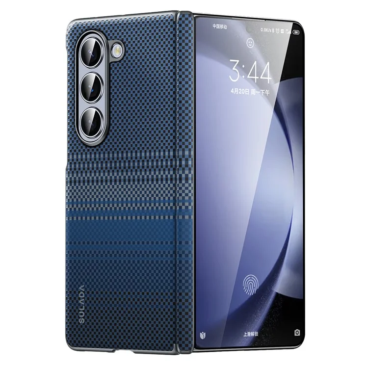 SULADA для Samsung Galaxy Z Fold5 5G магнитный чехол противоударный жесткий ПК задняя крышка телефона - Цвет лунного восхода синий