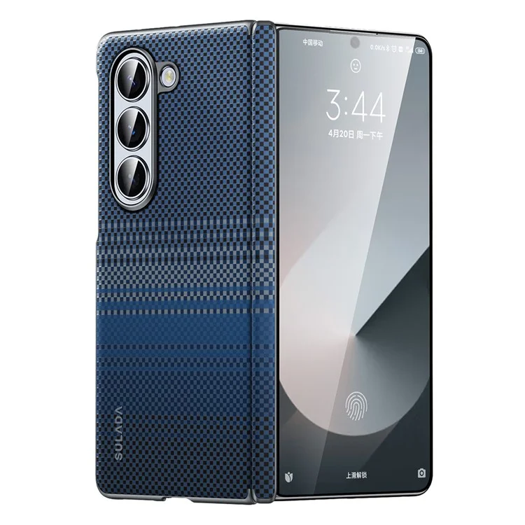 Чехол для Samsung Galaxy Z Fold6 5G SULADA с магнитным креплением, ударопрочный, жесткий пластиковый задний корпус - Moonrise Blue