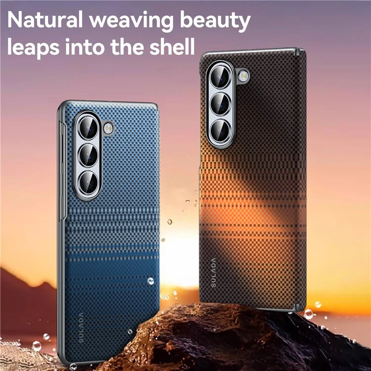 Чехол для Samsung Galaxy Z Fold6 5G SULADA с магнитным креплением, ударопрочный, жесткий пластиковый задний корпус - Moonrise Blue