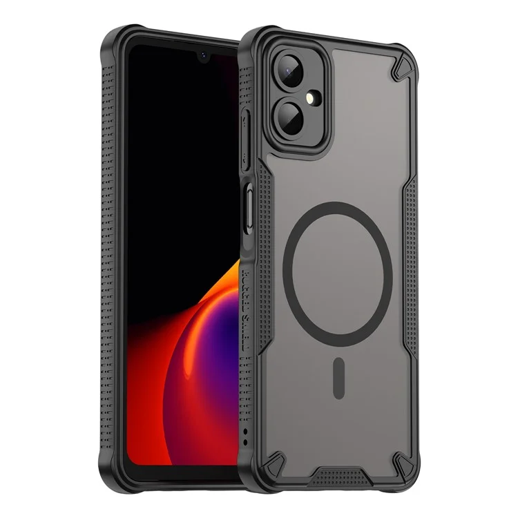 Acquisto all'ingrosso per Samsung Galaxy A06 5G Cover Magnetica Compatibile con MagSafe TPU + PC Posteriore Telefono - Nero
