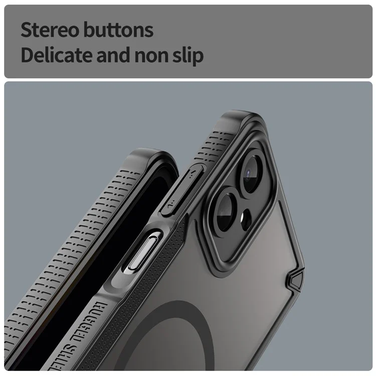 Acquisto all'ingrosso per Samsung Galaxy A06 5G Cover Magnetica Compatibile con MagSafe TPU + PC Posteriore Telefono - Nero