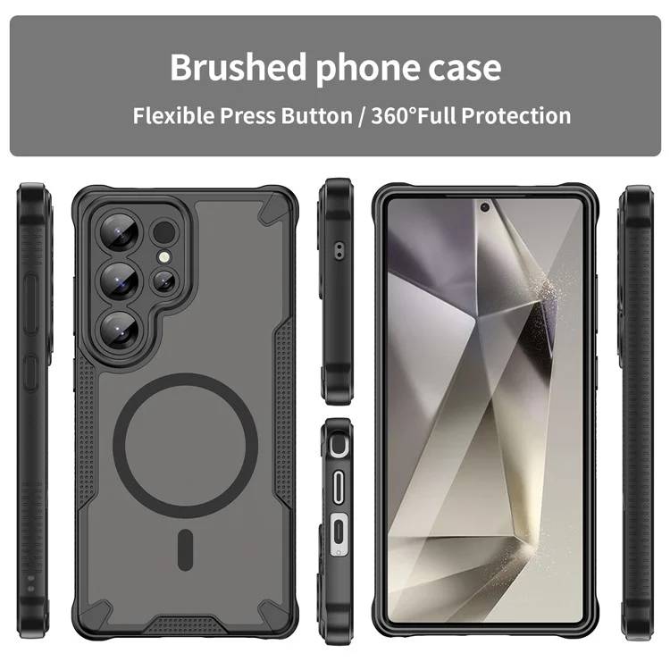 Bulk Purchasing For Samsung Galaxy S25 Ultra Magnetic Case Compatible with MagSafe TPU + PC Phone Back Cover - Black