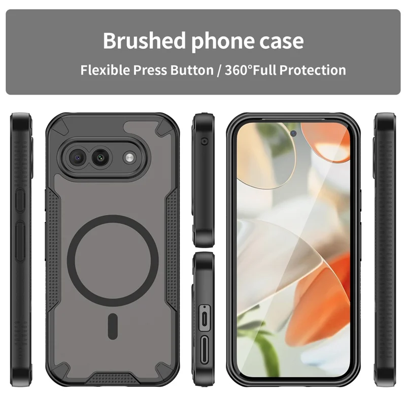 Bulk Purchasing For Google Pixel 9a Magnetic Case TPU + PC Phone Back Cover - Black
