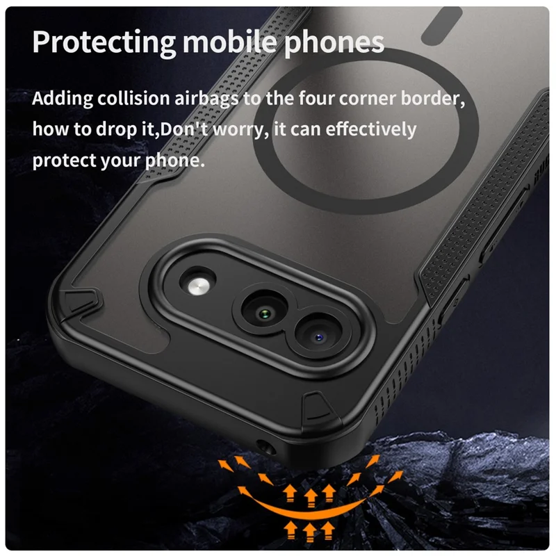 Bulk Purchasing For Google Pixel 9a Magnetic Case TPU + PC Phone Back Cover - Black