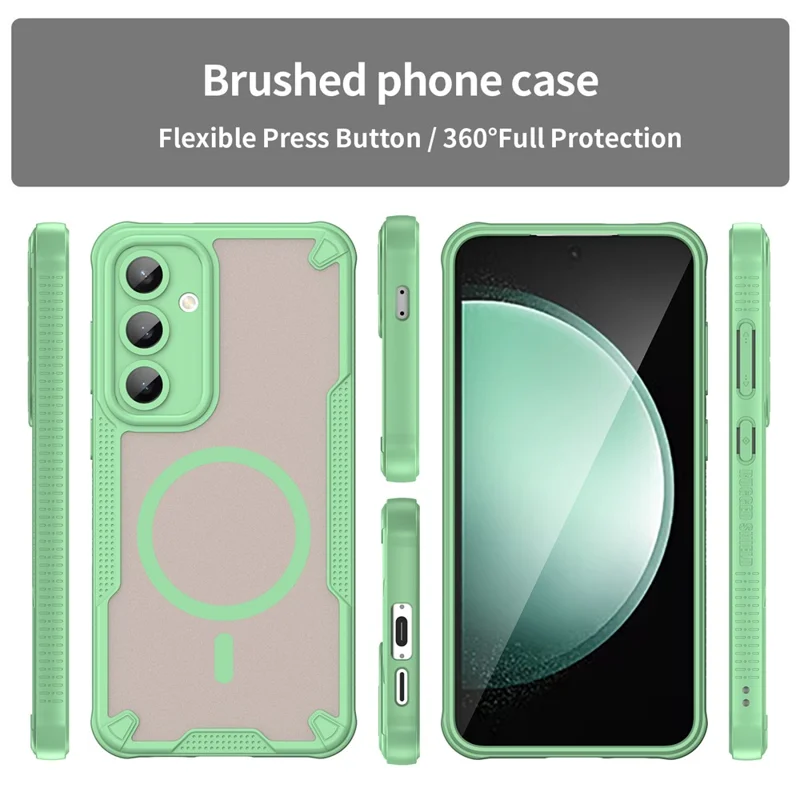Bulk Purchasing For Samsung Galaxy S24 FE Magnetic Case TPU + PC Phone Back Cover - Green