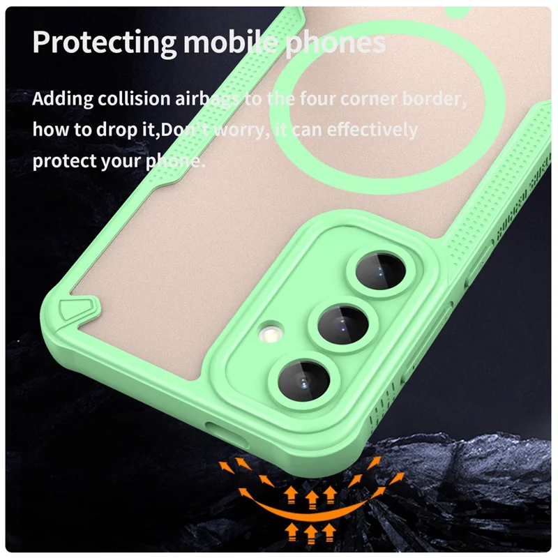 Bulk Purchasing For Samsung Galaxy S24 FE Magnetic Case TPU + PC Phone Back Cover - Green