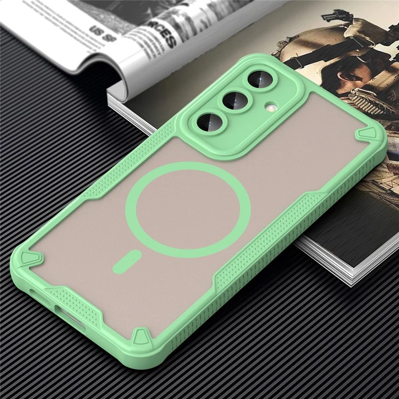 Bulk Purchasing For Samsung Galaxy S24 FE Magnetic Case TPU + PC Phone Back Cover - Green