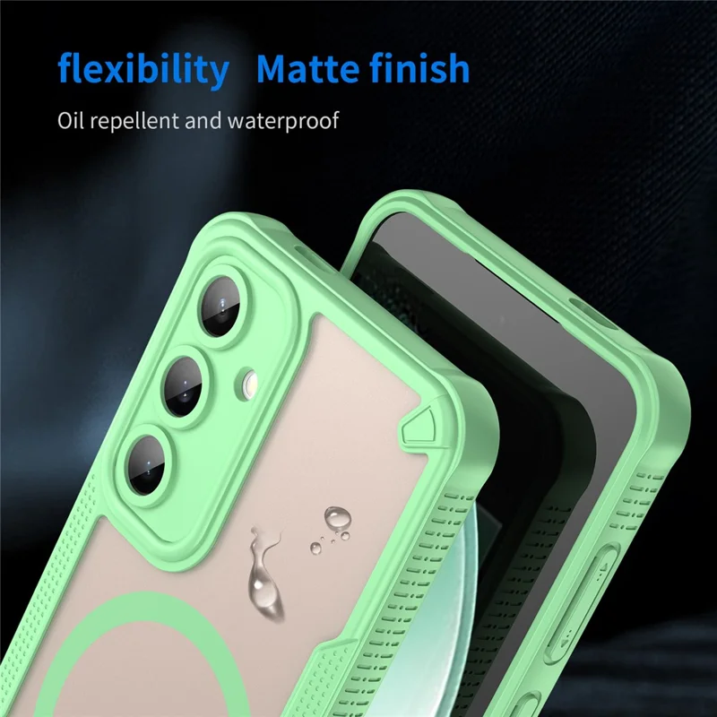 Bulk Purchasing For Samsung Galaxy S24 FE Magnetic Case TPU + PC Phone Back Cover - Green