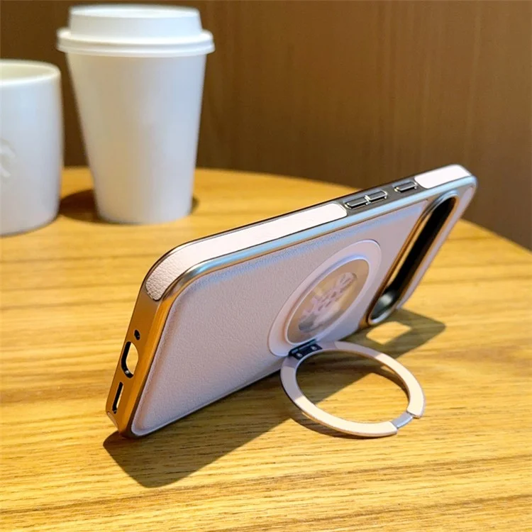 Funda Magnética con Soporte Giratorio para Google Pixel 9 Pro XL - Alivio de Estrés, Cuero, Trasera de Teléfono - Rosa