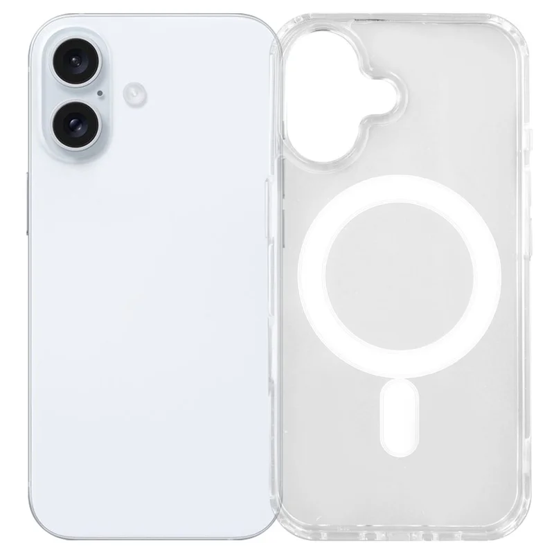Acquisto all'ingrosso per custodia magnetica iPhone 16 in TPU + cover trasparente in acrilico per smartphone