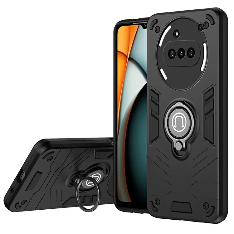For Nothing Phone (3a) Case Slide Camshield Kickstand PC + TPU Phone Cover - Black