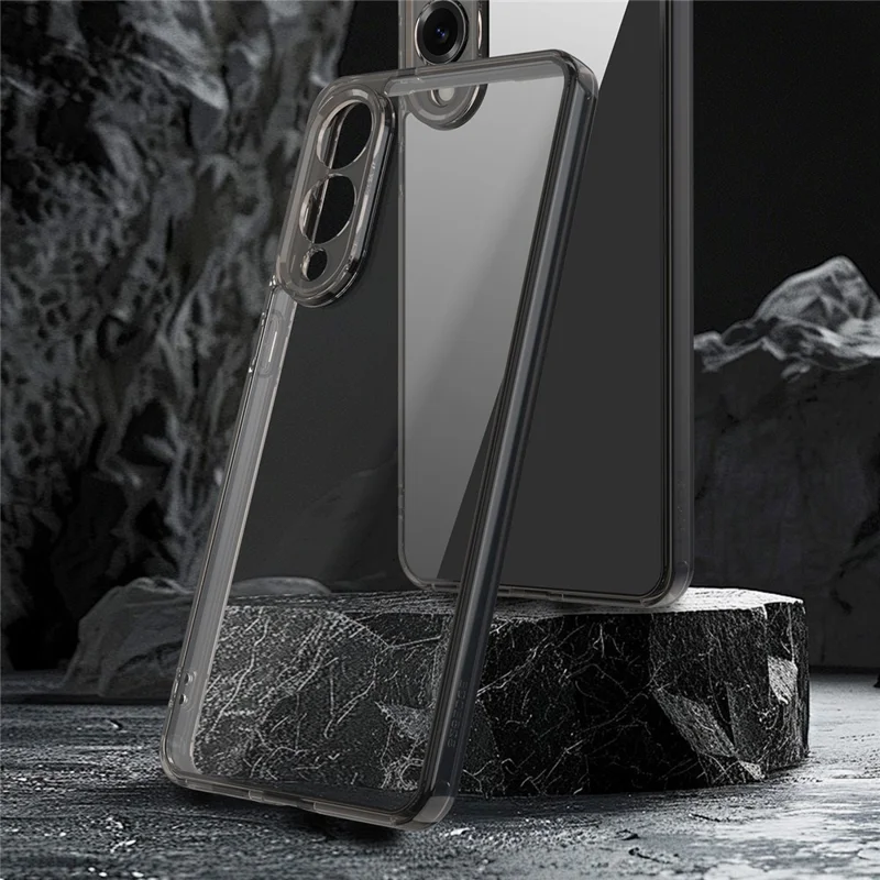 For Samsung Galaxy S25 Edge Case TPU + Acrylic Phone Back Cover Anti Yellowing - Black