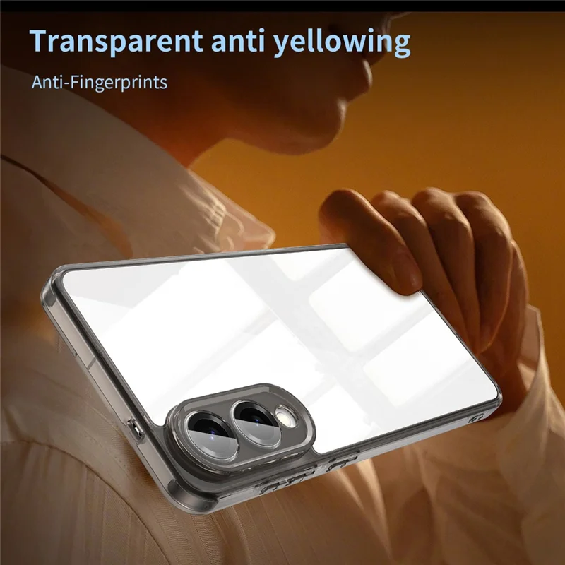 For Samsung Galaxy S25 Edge Case TPU + Acrylic Phone Back Cover Anti Yellowing - Black