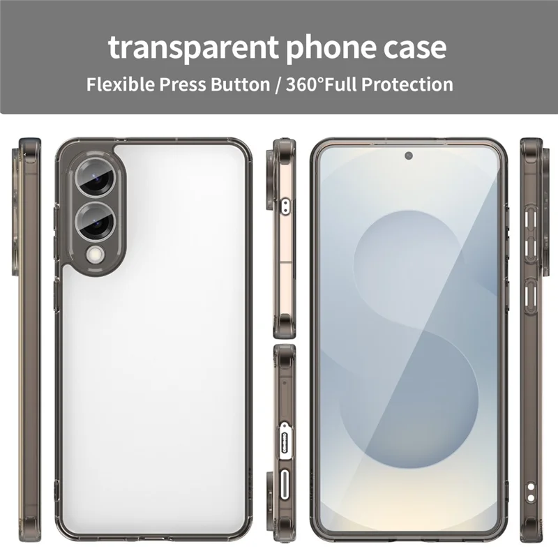For Samsung Galaxy S25 Edge Case TPU + Acrylic Phone Back Cover Anti Yellowing - Black