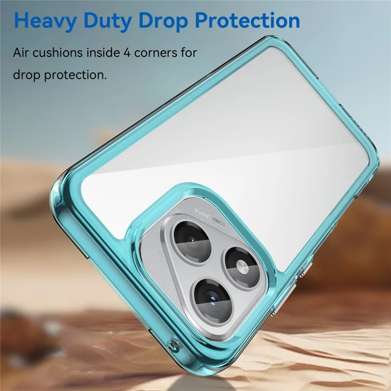 Cover per For Honor 400 Lite in TPU + Acrilico, Custodia Protettiva Trasparente per Telefono - Blu Trasparente