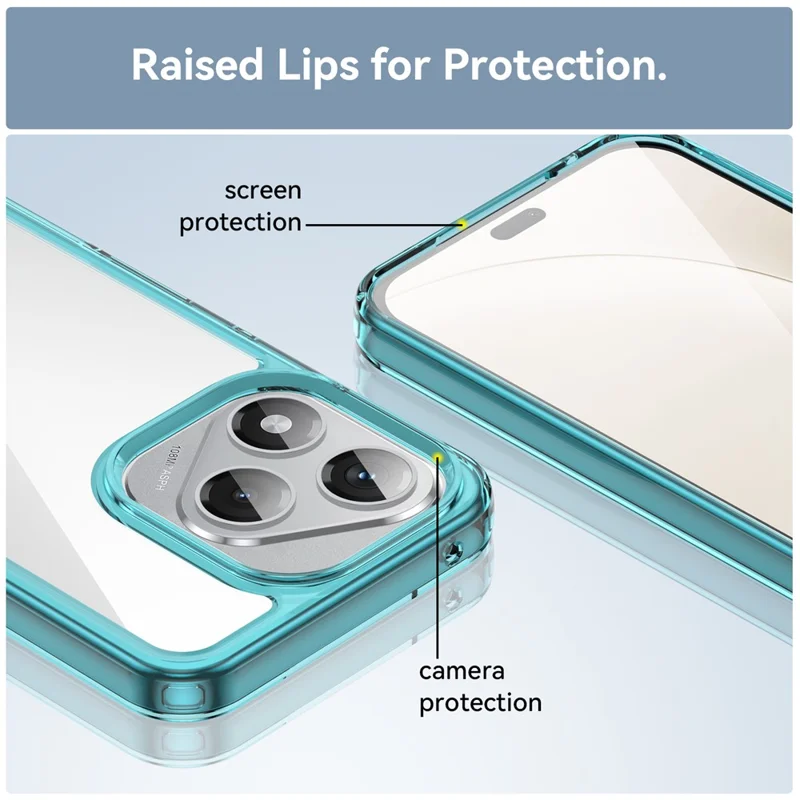Cover per For Honor 400 Lite in TPU + Acrilico, Custodia Protettiva Trasparente per Telefono - Blu Trasparente