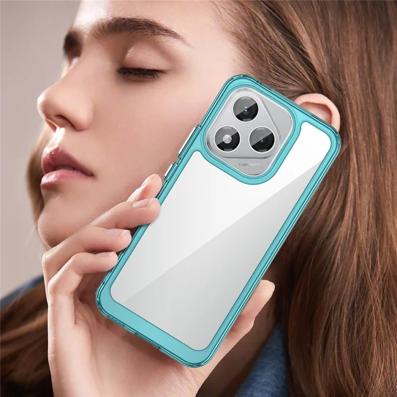 Cover per For Honor 400 Lite in TPU + Acrilico, Custodia Protettiva Trasparente per Telefono - Blu Trasparente