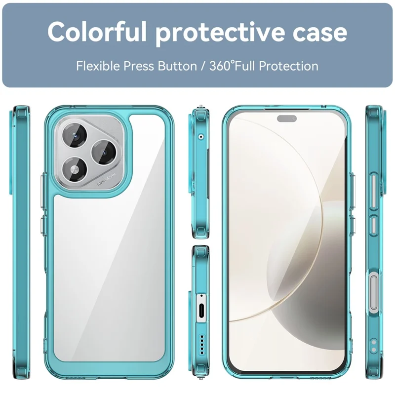 Cover per For Honor 400 Lite in TPU + Acrilico, Custodia Protettiva Trasparente per Telefono - Blu Trasparente
