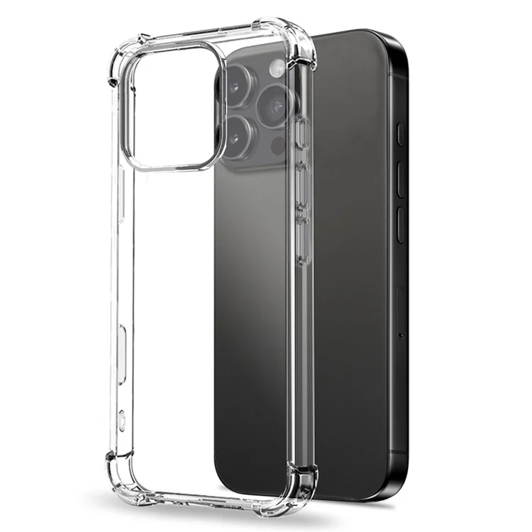 NORTHJO per iPhone 16 Pro Cover Trasparente per Telefono Antiurto a Quattro Angoli con Vetro Temperato