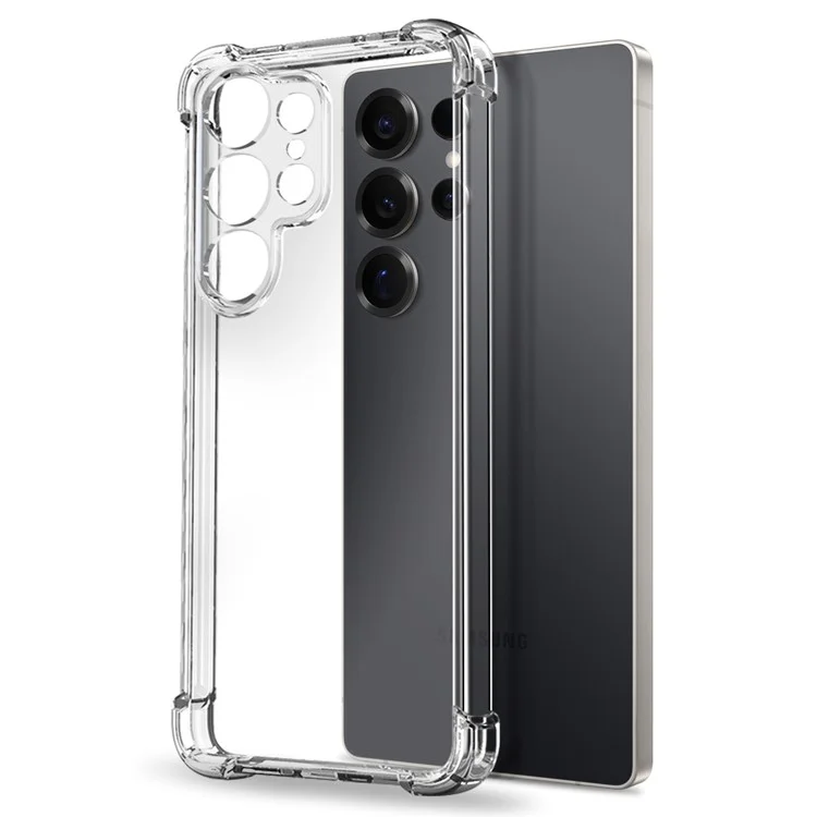 NORTHJO Funda Transparente Anticaídas TPU para Samsung Galaxy S25 Ultra con Cristal Templado y Soporte para Desbloqueo por Huella